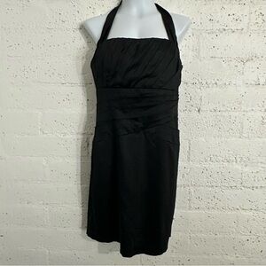 White House Black Market Womens Dress 12 Black Halter LBD Cocktail Party BC9